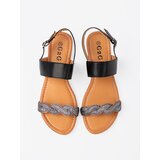 Shelvt Black sandals with a decorative strap | Shoptok.si