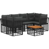  Set vanjskih sofa 7 kom. Crna i tamno siva poliratan | shoptok.hr