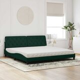 Krevet s madracem tamnozeleni 200x200 cm baršunasti | Eponuda.com