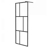 Pregrada za tuširanje od kaljenog stakla crna 80 x 195 cm | shoptok.hr