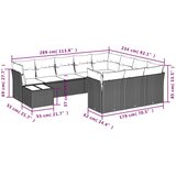 vidaXL 11-dijelni set vrtnih sofa od poliratana s jastucima bež | shoptok.hr
