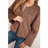 Kesi Włoski Faux fur women's jacket without fastening brown | Shoptok.si