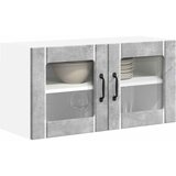  Zidni stakleni ormarić Lucca Betonska siva 80 x 31 x 40 cm | shoptok.hr