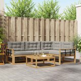  Set vanjskih sofa 5 kom. Bijela i svjetlosiva Poliester | shoptok.hr