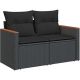  6-dijelni set vrtnih sofa s jastucima crni od poliratana | shoptok.hr