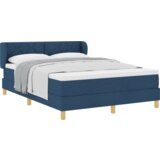 Box Spring Krevet s Madracem - Plava 140x190 cm Tkanina | shoptok.hr