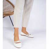 D/CEO marka niezdefiniowana White women's ballerinas made of matte eco-leather Baronna | Shoptok.si