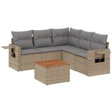 vidaXL Vrtna sedežna garnitura 6-delna z blazinami bež poli ratan, (21059316) | Shoptok.si