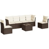 Maison Chic Seti vrtnega pohištva - Vrtna garnitura - Vrtni pohištvo set 7-delna z blazinami rjav poli ratan, (21803382) | Shoptok.si