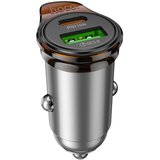 Hoco auto punjač usb a + type c pd QC3.0 43W NZ16A metal sivi | ePonuda.com