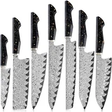 Set damaškovih kuhinjskih noževa KU-38065 - Crna KP38065