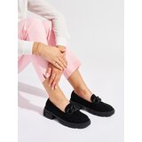 GOODIN Black women's loafers with a decorative chain | shoptok.hr
