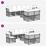  Zunanja garnitura za sedenje 9 pcs Naravna in krem bela, (5000271852) | Shoptok.si