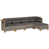  The Living Store Vrtna sedežna garnitura 5-delna z blazinami siv poli ratan - Vrtna Sedežna Garniture, (21455449) | Shoptok.si