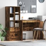 vidaXL Stol s pohranom Dimljeni hrast Konstruirano drvo | shoptok.hr
