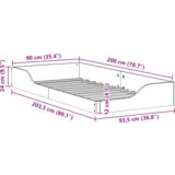  Krevet s daskama Smeđa 80 x 220 cm Čvrsta borova drva | shoptok.hr