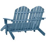  Vrtni dvosjed Adirondack od jelovine s otomanom plavi | shoptok.hr