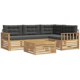 vidaXL Zunanja garnitura za sedenje 6 pcs Bela in antracit Poliester, (5000271874) | Shoptok.si