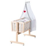Roba Kolijevka od masivne bukve na kotačićima/s baldihanom 40x90 cm u prirodnoj boji Adam and Owl – | shoptok.hr