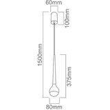 Open design OR80261 - led luster na sajli cappi LED/5W/230V crni hrom | Eponuda.com