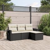  The Living Store Vrtna sedežna garnitura 4-delna z blazinami črna poli ratan - Vrtna Sedežna Garniture, (21479623) | Shoptok.si