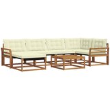  Set vanjskih sofa 7 kom. Prirodna i krem Čvrsto drvo akacije | shoptok.hr