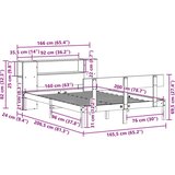 vidaXL Knjižna postelja brez vzmetnice 160x200 cm trdna borovina | Shoptok.si