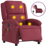Maison Chic Električni masažni naslanjač - Relax naslanjač vinsko rdeče blago, (22134292) | Shoptok.si