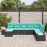  Sjedeća garnitura za vrt 8 kom. Crna i Tirkizna poliratan 319 x 209 x 85 cm | shoptok.hr