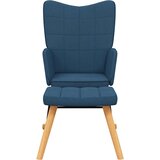  Stolica za ljuljanje s osloncem za noge plava od tkanine | shoptok.hr