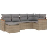  6-dijelni set vrtnih sofa s jastucima bež od poliratana | shoptok.hr