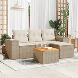 Maison Chic Seti vrtnega pohištva - Vrtna garnitura - Vrtni pohištvo set 5-delna z blazinami bež poli ratan, (21817311) | Shoptok.si