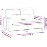  Dvosjed od tkanine smeđesivi 120 cm | shoptok.hr