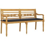  Klop Batavia z antracitno blazino 150 cm trdna tikovina, (20658117) | Shoptok.si