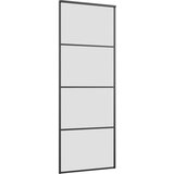 vidaXL Klizna vrata s priborom crna 76 x 205 cm od ESG stakla | shoptok.hr