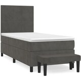 Box spring krevet s madracem tamnosivi 80 x 200 cm baršunasti | Eponuda.com