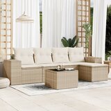  6-dijelni set vrtnih sofa s jastucima bež od poliratana | shoptok.hr