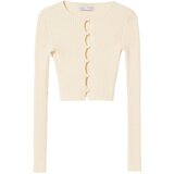 Bershka Pletena jopa kremna | Shoptok.si