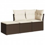  3-dijelni set vrtnih sofa s jastucima smeđi od poliratana | shoptok.hr