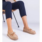 Gemre Beige Women's Eco-Suede Loafers with Bow Sarina | shoptok.hr
