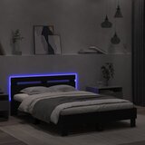  Okvir kreveta s uzglavljem i LED crni 120 x 200 cm | shoptok.hr