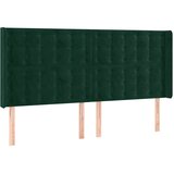  Uzglavlje s ušima tamnozeleno 203x16x118/128 cm baršunasto | shoptok.hr