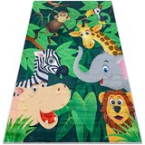 RugsX Preproge BAMBINO 2705 pralna preproga Živali, Afrika za 200x290 cm Zelena | Shoptok.si
