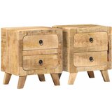 vidaXL Nočna omarica 2 kosa 40x32x46 cm Masivni les Grobo Mango Cene