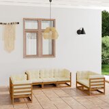 The Living Store Vrtna sedežna garnitura 7-delna z blazinami trdna borovina - Vrtna Sedežna Garnitura, (21473000) | Shoptok.si
