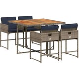  5-dijelni vrtni blagovaonski set sivi od poliratana | shoptok.hr