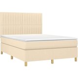  Box spring postelja z vzmetnico krem 140x200 cm blago, (20895249) | Shoptok.si