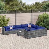  The Living Store Vrtna sedežna garnitura 11-delna z blazinami siv poli ratan - Vrtna Sedežna Garnitura, (21479679) | Shoptok.si