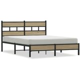  Posteljni okvir brez vzmetnice hrast 150x200 cm inženirski les, (21609187) | Shoptok.si