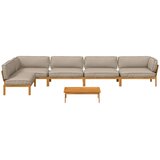  Set sofe s jastukom 6 pcs Sivo-smeđa Čvrsto drvo akacije | shoptok.hr